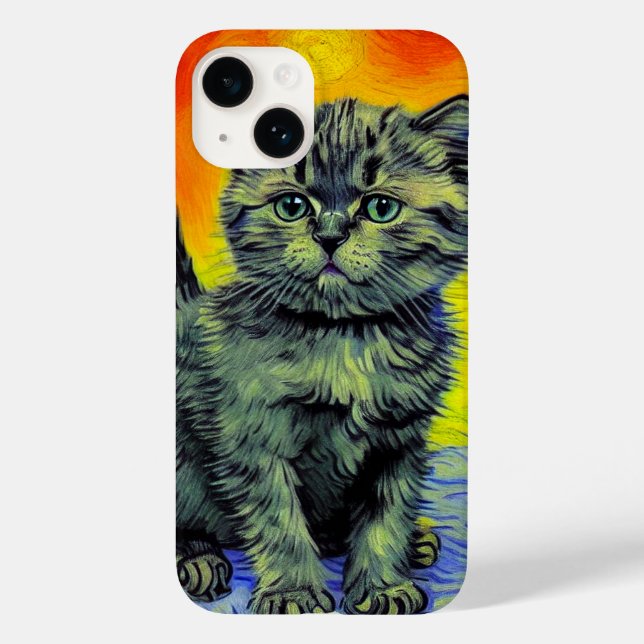 Van Gogh Stil Cat Sunset Beach (Baksida)