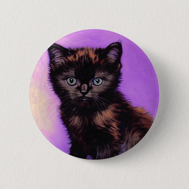 Van Gogh Stil Lila Cat Knapp (Framsida)
