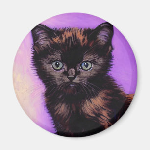 Van Gogh Stil Lila Cat Magnet