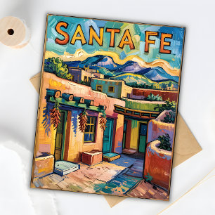 Van Gogh Stil Santa Fe Travel Art med Adobe Home Vykort