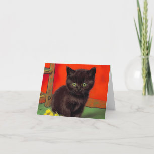 Van Gogh Stil Svart Katt Inbjudan