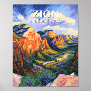 Van Gogh-stil Zion National Park Angels Landing Poster