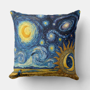 Van Gogh Stiliknande Stjärnig Skörd Gyllene Vetefä Kudde