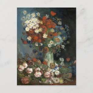 Van Gogh still Life med ängsblommor och Ro Vykort