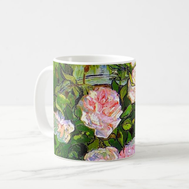 Van Gogh still Life med Rosa ros Kaffemugg (Framsida vänster)