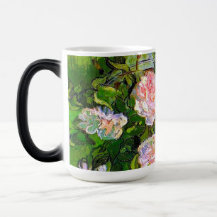 Van Gogh still Life med Rosa ros Magisk Mugg