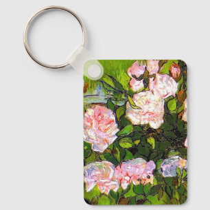 Van Gogh still Life med Rosa ros Nyckelring