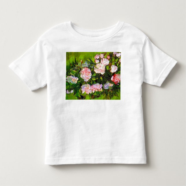 Van Gogh still Life med Rosa ros T Shirt (Framsida)