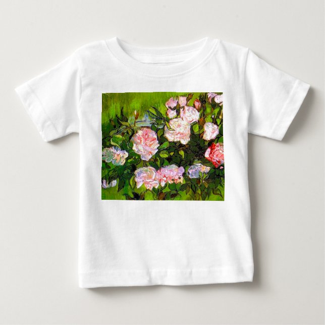 Van Gogh still Life med Rosa ros T Shirt (Framsida)