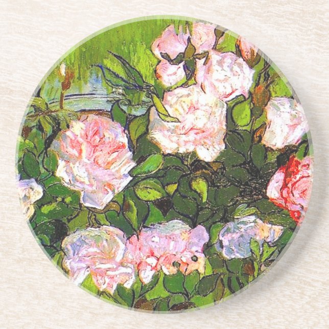 Van Gogh still Life med Rosa ros Underlägg (Framsidan)