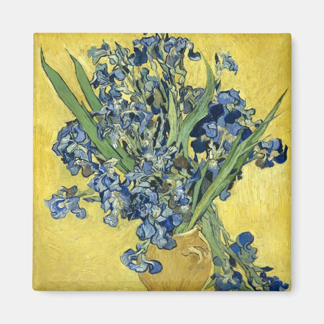 Van Gogh still Life Vas, Irises (F678) Fine Art Magnet (Framsidan)