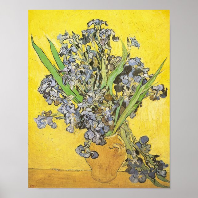 Van Gogh still Life Vas, Irises (F678) Fine Art Poster (Framsidan)