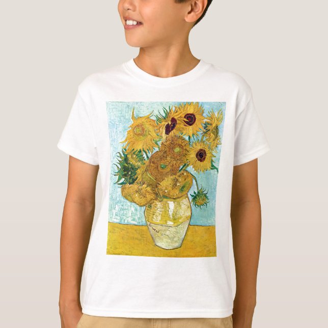 van Gogh still Life Vas med tolv solblommor T-shirt (Framsida)