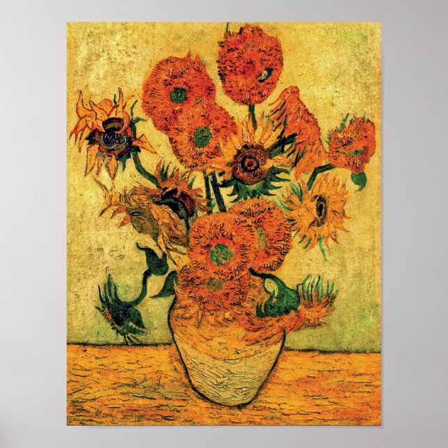 Van Gogh - Still Life Vase With Fifteen Sunflowers Poster (Framsidan)