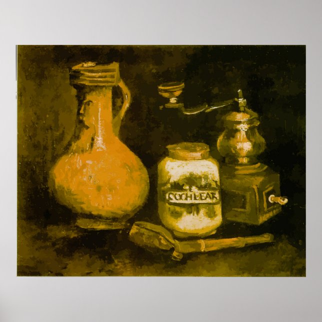 Van Gogh Still Life with Coffee Mill, Pipe and Jug Poster (Framsidan)