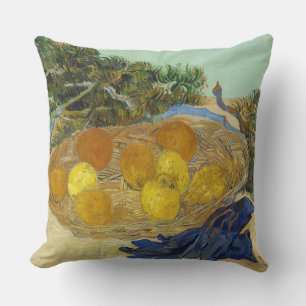 Van Gogh Stilleben med apelsiner citroner blå hand Kudde