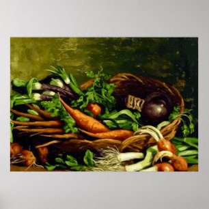 Van Gogh Stilleben med korg med grönsaker  Poster