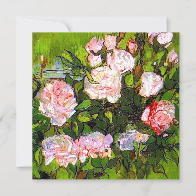 Van Gogh Stilleben med rosa rosor Inbjudningar (Framsida)