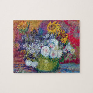 Van Gogh - Stilleben med rosor och solrosor Pussel