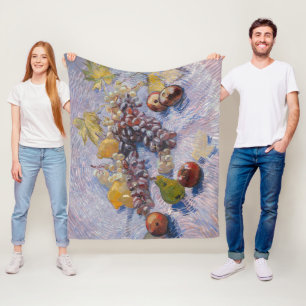 Van Gogh Stilleben med Vindruvor och Äpplen Konstt Fleecefilt