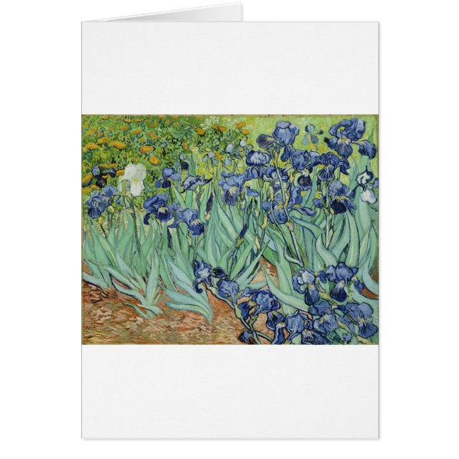 Van Gogh stilleben: Vas med Irises Hälsningskort (Framsidan)