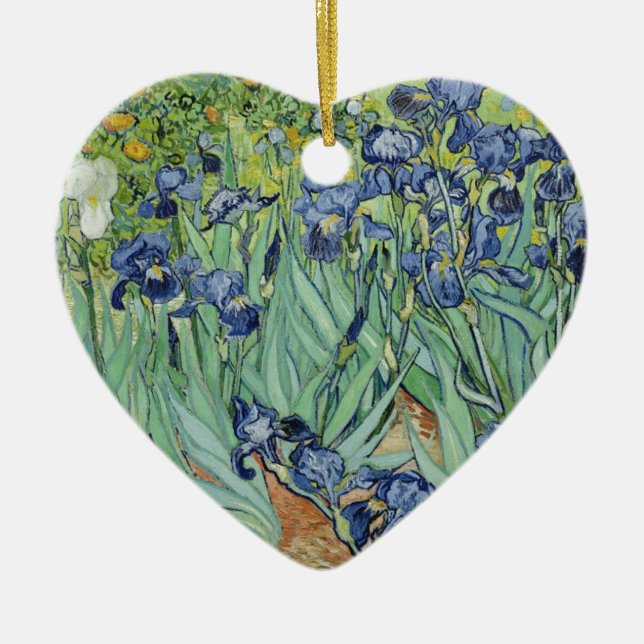 Van Gogh stilleben: Vas med Irises Julgransprydnad Keramik (Framsidan)