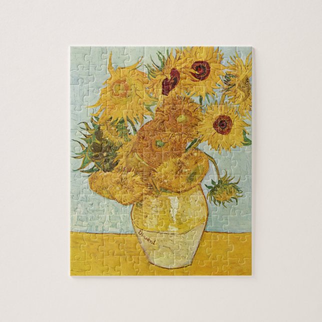 Van Gogh Stilleben Vas med tolv solrosor Pussel (Vertikal)