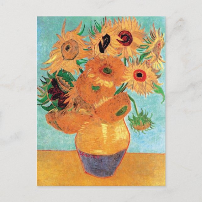 Van Gogh - Stilleben Vas Med Tolv Solrosor Vykort (Framsida)