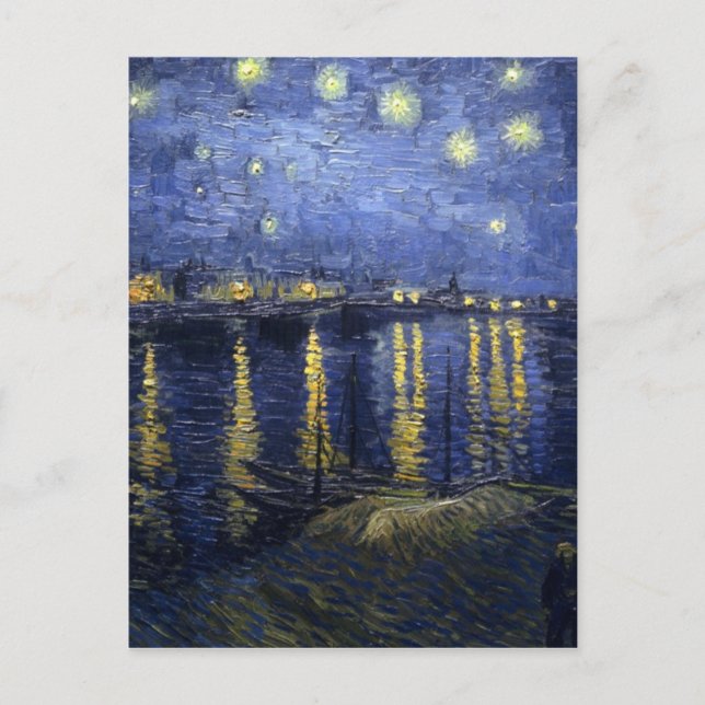 Van Gogh stjärna starry-night-1888- Vykort (Framsida)