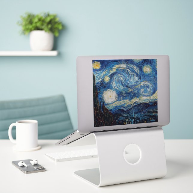 Van Gogh - Stjärnenatt Klistermärken (Laptop På Skrivbordet)