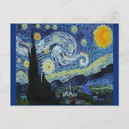 Van Gogh - Stjärnenatt - konstparodi, Vykort