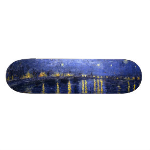 Van Gogh: Stjärnenatt vid Rhône Mini Skateboard Bräda 18,5 Cm