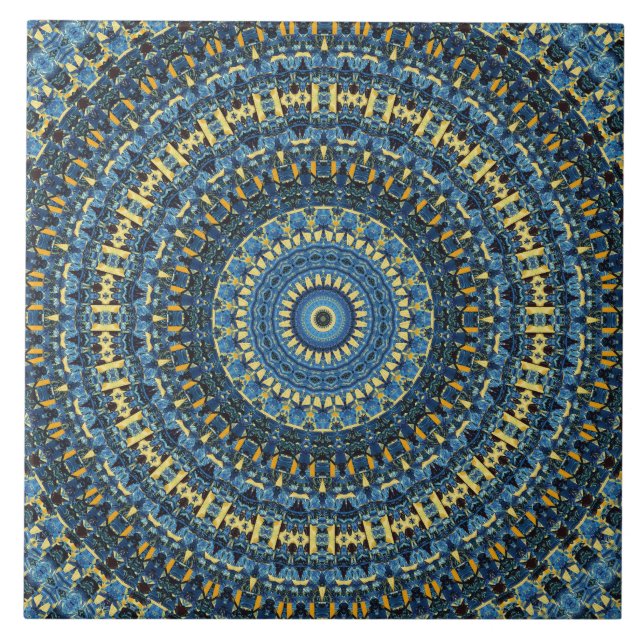 Van Gogh Stjärnfull Natt Abstrakt Groovy Boho Mand Kakelplatta (Framsidan)