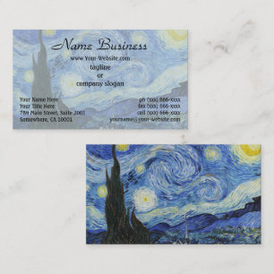 Van Gogh Stjärniga natten Virvlande himmel Blå Kon Visitkort