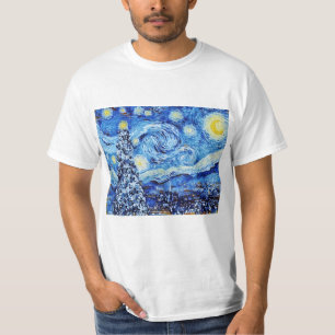 Van Gogh - Stjärnighet - Vit julkonst T Shirt