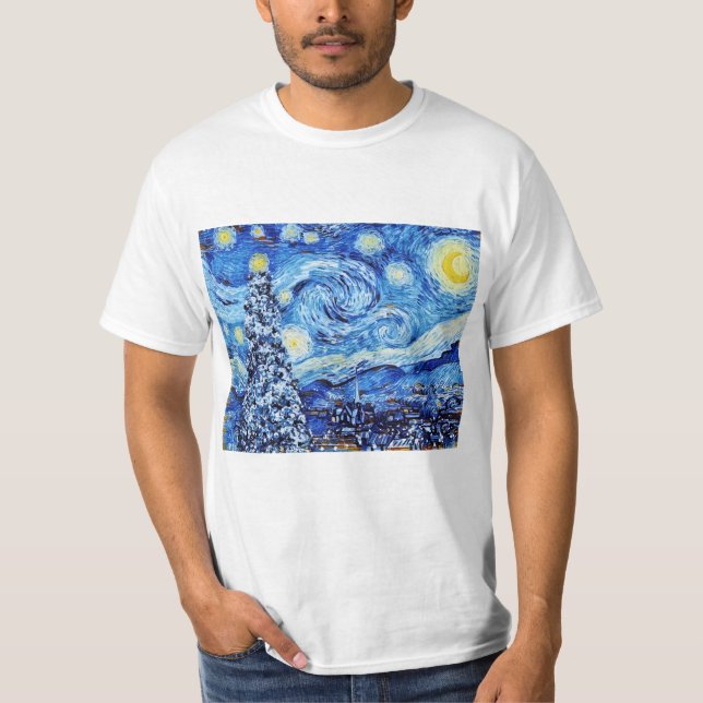 Van Gogh - Stjärnighet - Vit julkonst T Shirt (Framsida)