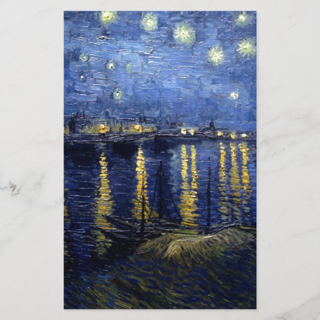 Van Gogh Stjärnklar natt över Rhône Brevpapper (Framsida)
