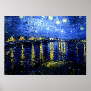 Van Gogh - Stjärnklar natt över Rhône Poster