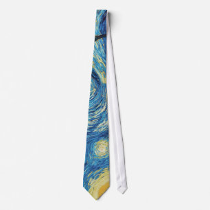 Van Gogh Stjärnkväll Klassisk Impressionism Konst Slips