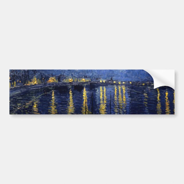 Van Gogh Stjärnkväll över Rhône Bildekal (Framsidan)
