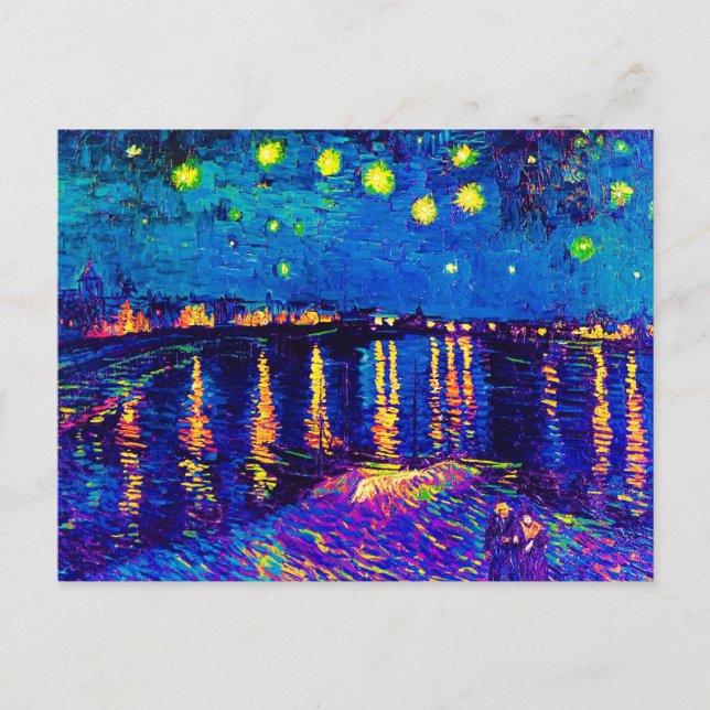Van Gogh - Stjärnkväll över Rhône Pop Art Vykort (Framsida)