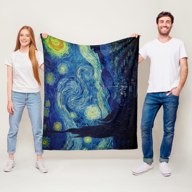 Van Gogh Stjärnkväll Sängkläder Set Fleecefilt (På plats)
