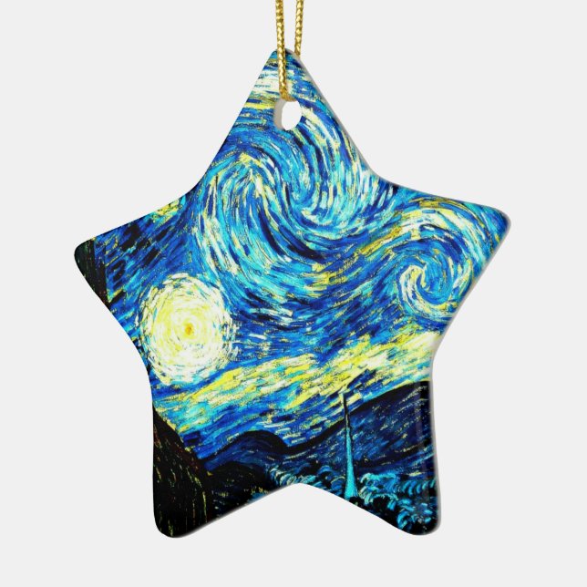 Van Gogh - Stjärnnatt Julgransprydnad Keramik (Vänster)