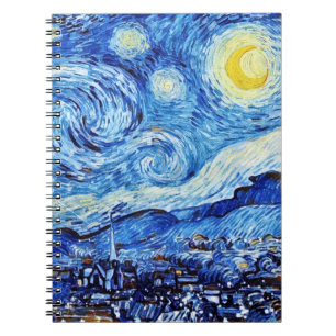 Van Gogh - Stjärnnatten - Vit julklapp Anteckningsbok
