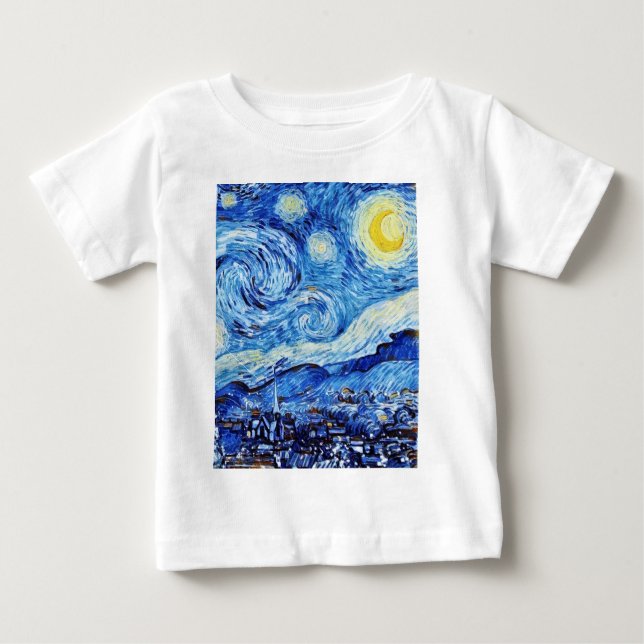 Van Gogh - Stjärnnatten - Vit julklapp T Shirt (Framsida)