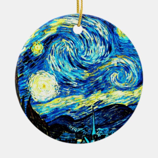 Van Gogh: Stjärtkväll Julgransprydnad Keramik (Framsidan)