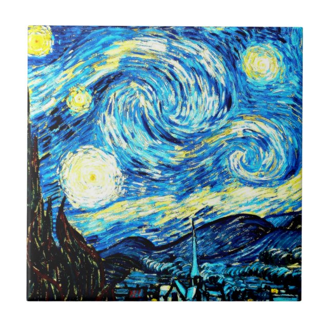 Van Gogh: Stjärtkväll Kakelplatta (Framsidan)