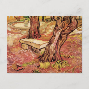 Van Gogh Stone Bench in Garden, St Paul Hospital Vykort