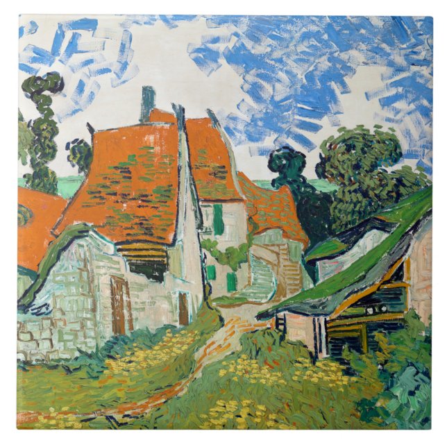 Van Gogh - Street in Auvers - sur-Oise Ceramic Til Kakelplatta (Framsidan)
