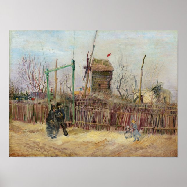 Van Gogh Street Scene in Montmartre  Poster (Framsidan)